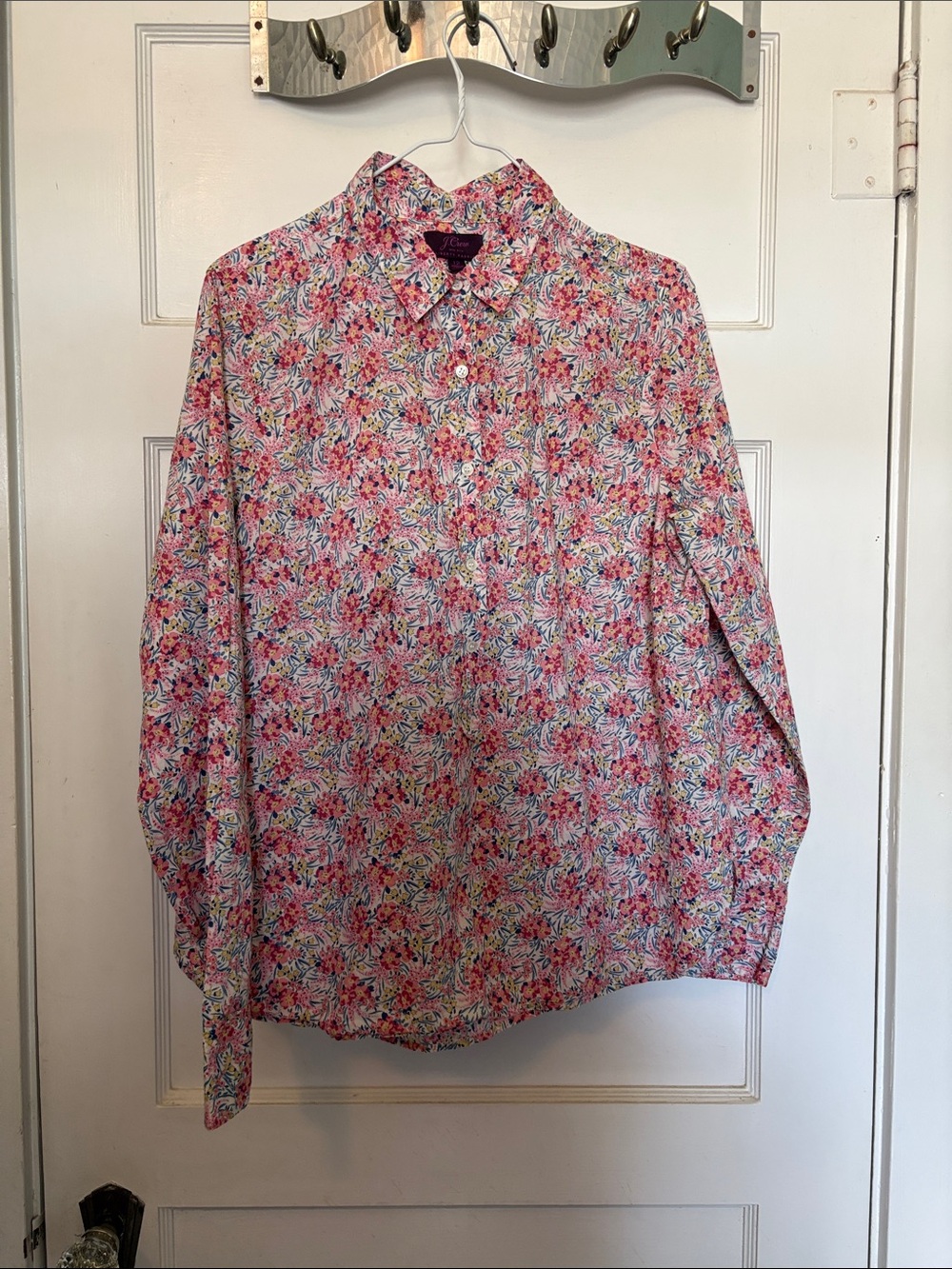 J. Crew Liberty Fabrics Floral Button-Up Henley Shirt Size 12
